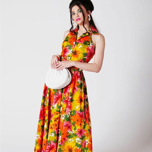 Trashy Diva Day Glow Floral long dress - Picture 1 of 3